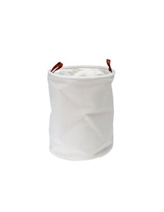 Καλάθι αποθήκευσης ή απλύτων πολυέστερ Υ50xØ38εκ. λευκό